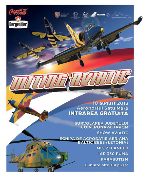 Spectacol de acrobaţie aeriană la „Mitingul Aviatic” din 10 august
