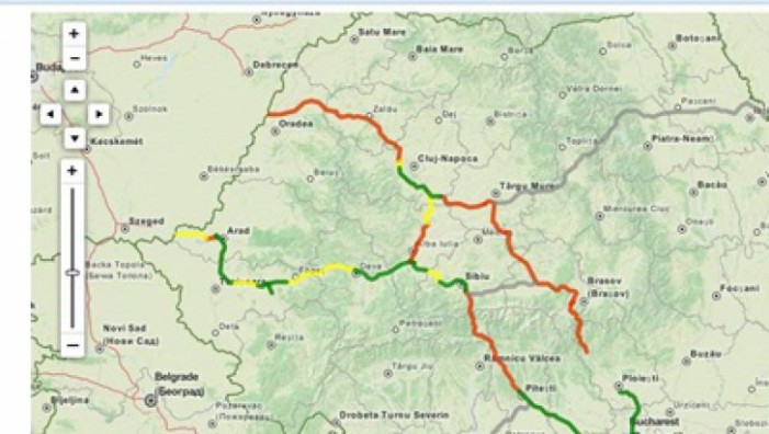 Harta interactivă a autostrăzilor din România