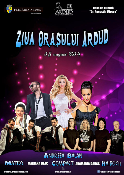 Andreea Bălan cap de afiş la „Ziua Oraşului Ardud”