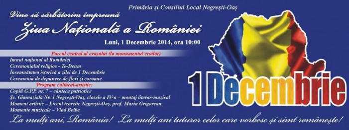 Programul manifestărilor prilejuite de „Ziua Națională a României” la Negrești-Oaș