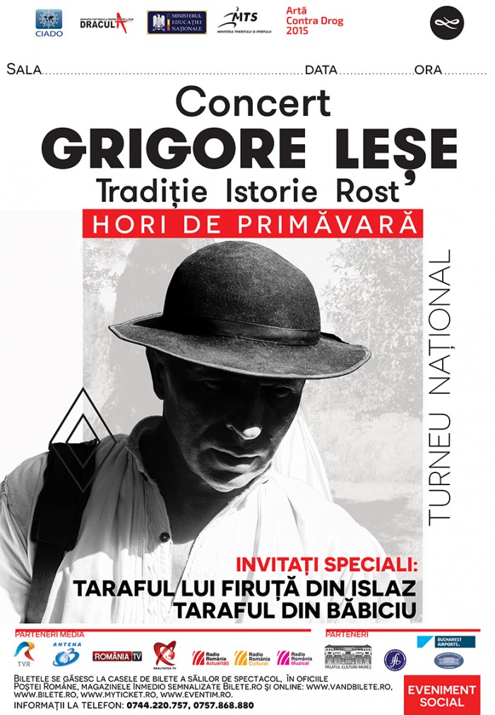Grigore Leşe va concerta la Satu Mare