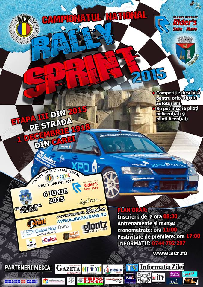 Carei: Etapa a III-a a Campionatului Național de „Rally Sprint” 2015