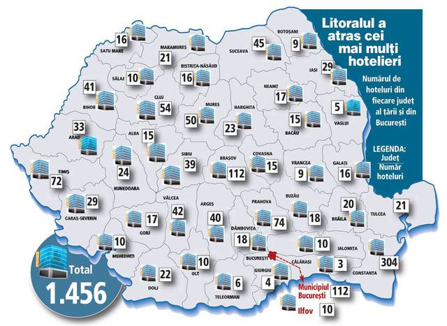 Harta hotelieră a României: Vezi câte hoteluri sunt în județul Satu Mare