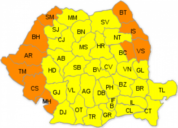Cod portocaliu de caniculă în județul Satu Mare