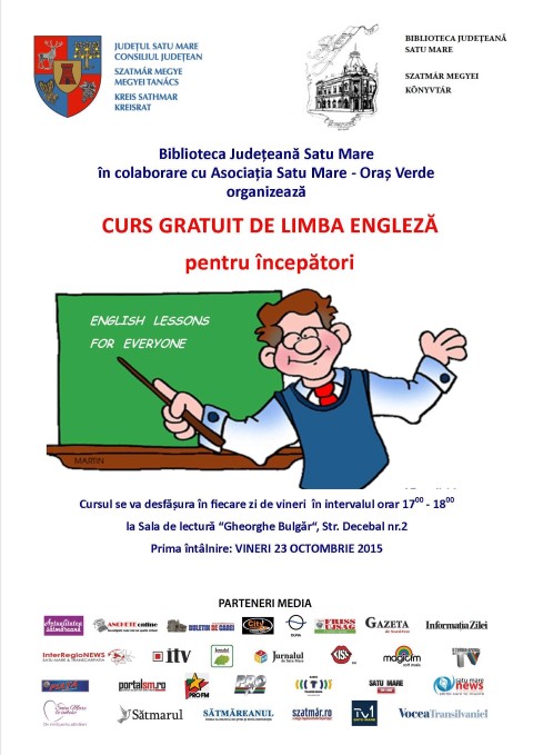 Cursuri gratuite de limba engleză la Biblioteca Județeană Satu Mare