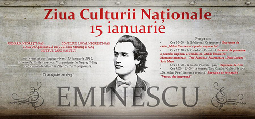 „Ziua Culturii Naționale” va fi sărbătorită vineri la Negrești-Oaș