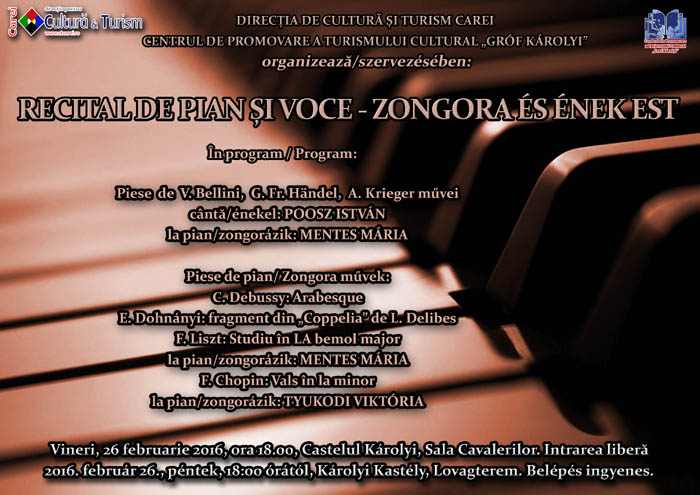Recital de pian și voce la Castelul Karolyi