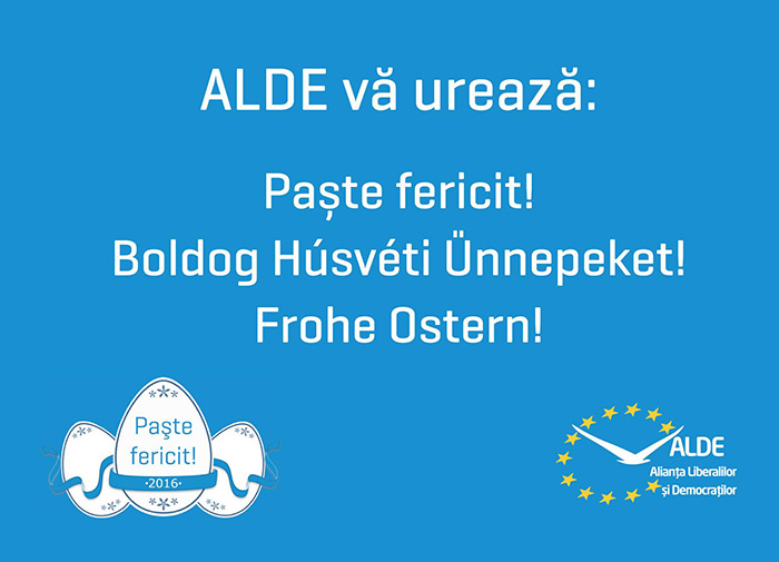 Felicitare de Paște – ALDE Satu Mare