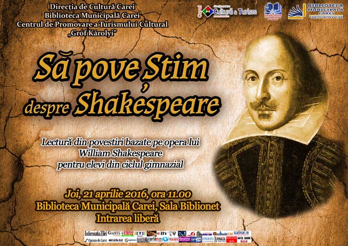Acțiunea „Să poveȘtim” despre Shakespeare la Carei