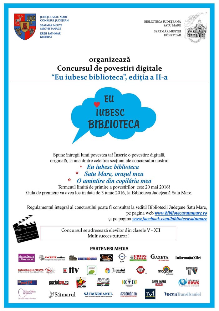 Concurs de povestiri digitale la Biblioteca Județeană Satu Mare