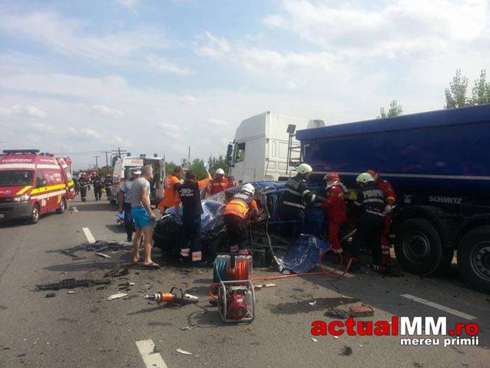 Un mort și doi răniți în accidentul de pe DN 1C Baia Mare-Satu Mare (Foto&Video)