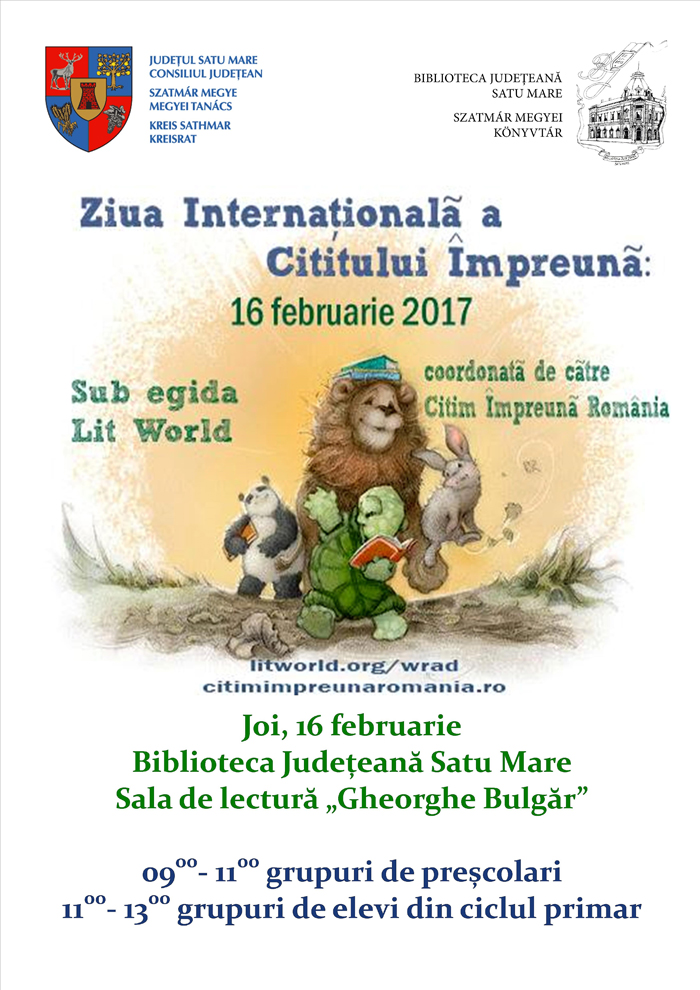„Ziua Internațională a Cititului Împreună” la Biblioteca Județeană Satu Mare
