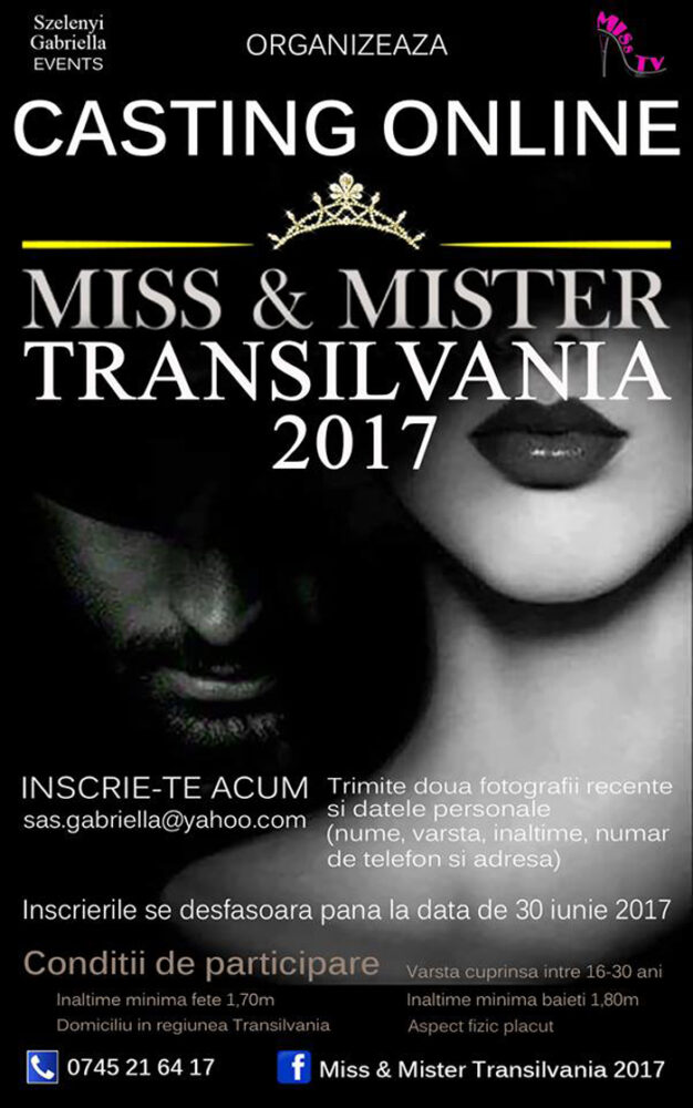 Casting pentru Miss&Mister Transilvania 2017. Vezi detalii