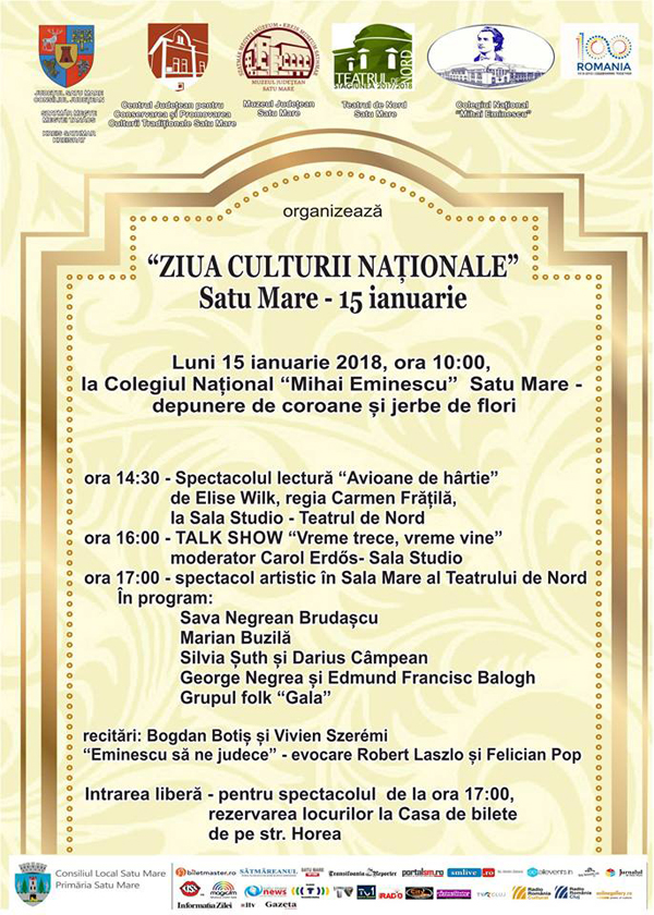 Program bogat de „Ziua Culturii Naționale”