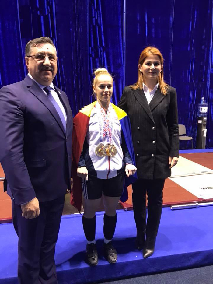 Avem aur european la haltere ! Campioana, premiată de ministrul Ioana Bran (Foto)