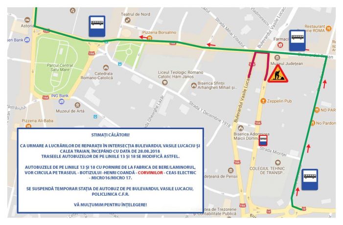 Lucrarile la carosabil modifica traseele unor autobuze