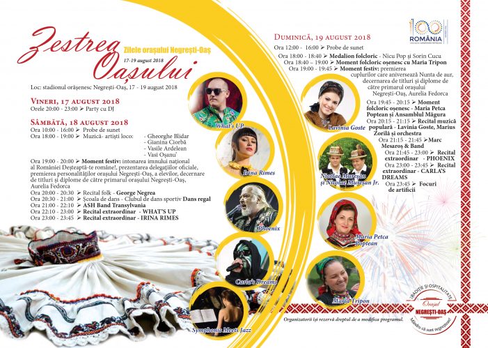 Phoenix, Carla’s Dreams, What`s UP și Irina Rimes concertează la Zilele Orașului Negrești-Oaș
