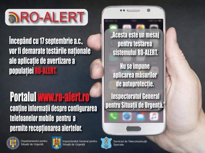 Încep testele aplicației RO-ALERT !