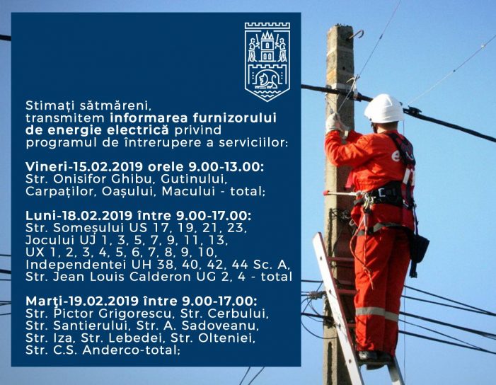 Întreruperi de curent în municipiul Satu Mare