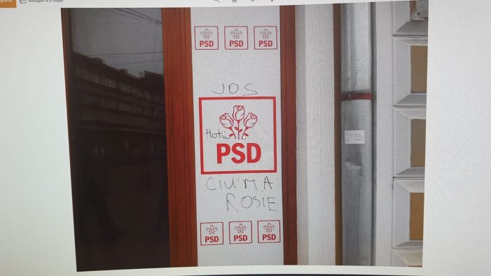 Sediul PSD vandalizat. Făptașul, prins și amendat