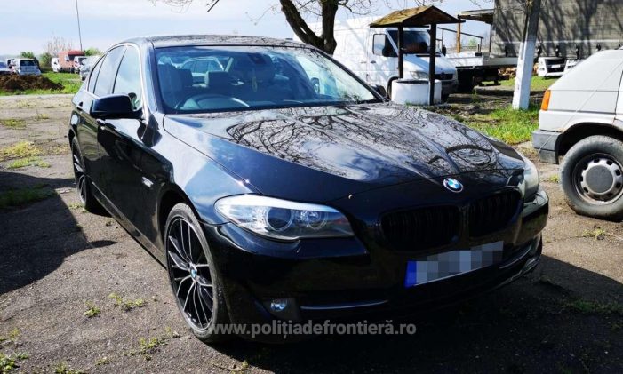 BMW căutat de autoritățile din Marea Britanie, descoperit la Petea
