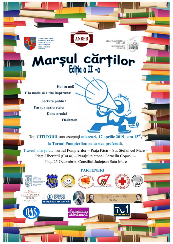 Marșul cărților la Satu Mare. Vezi traseul