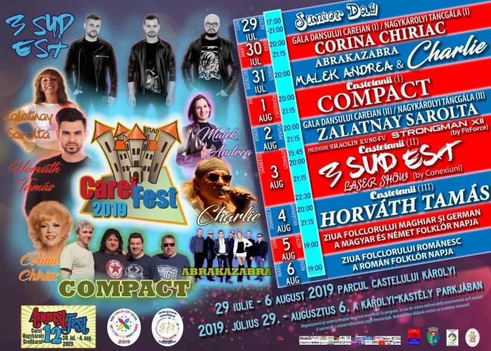 Compact, 3 Sud Est, Corina Chiriac și Alexandru Pugna – capete de afiș în trei festivaluri organizate la Carei