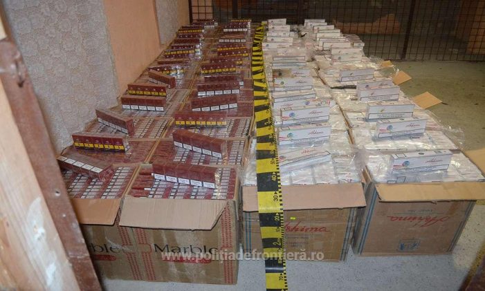 Peste 15.000 de pachete de țigări, abandonate „strategic” de contrabandiști