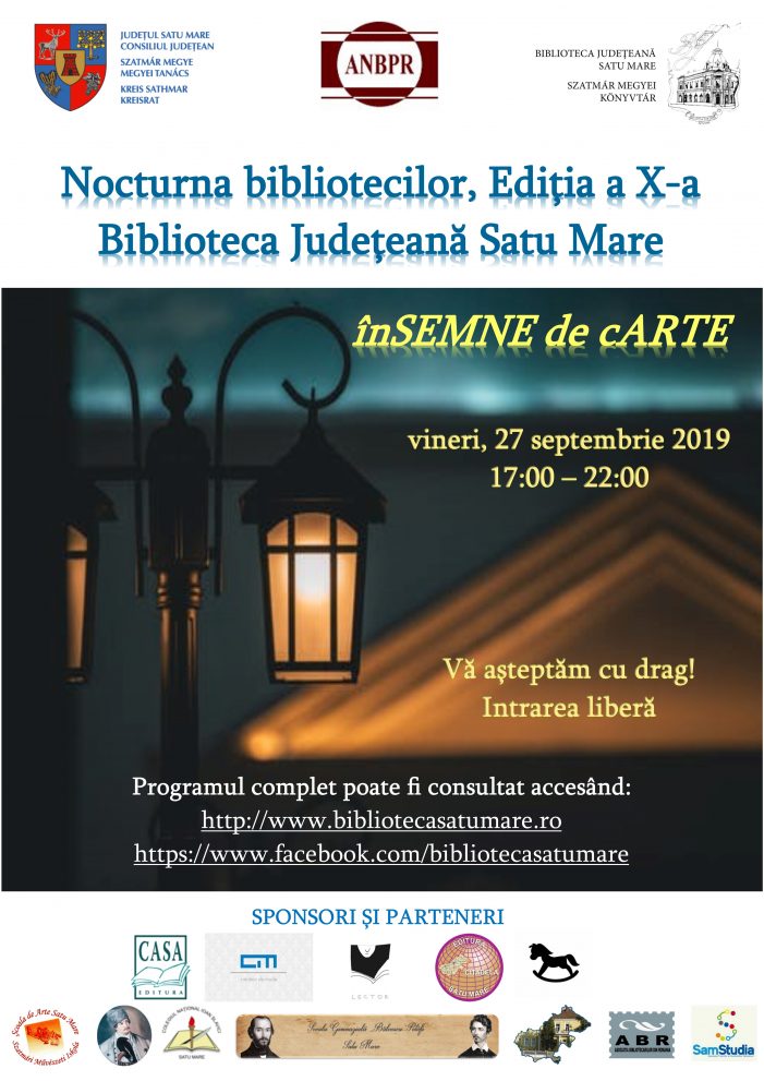 Cărți, paradă de modă, Harry Potter și muzică – programul complet al NOCTURNEI BIBLIOTECILOR la Satu Mare