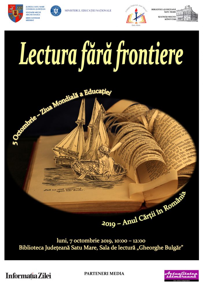 „Lectura fără frontiere”, luni la Biblioteca Județeană Satu Mare