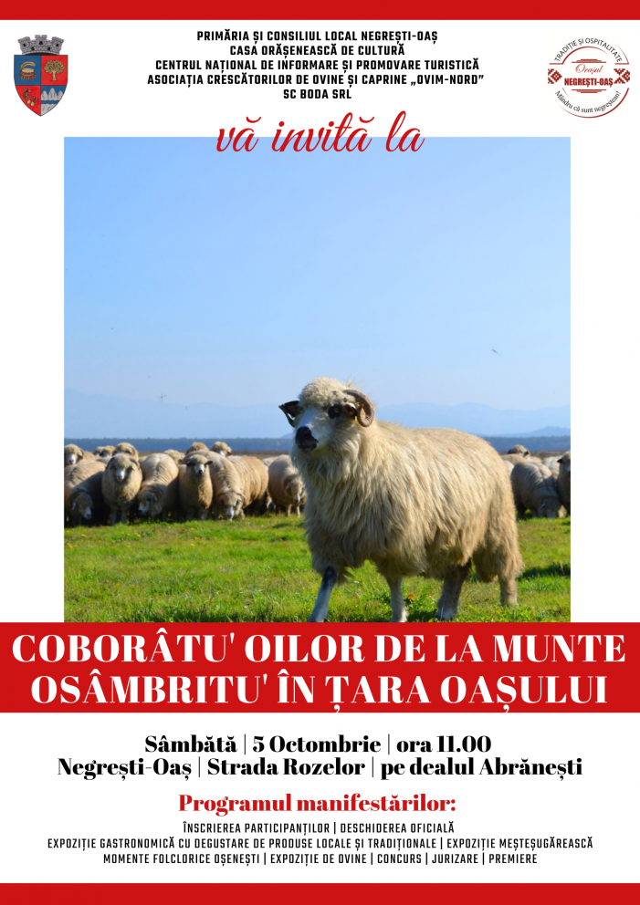 ”Coborâtu’ oilor de la munte – Osâmbritu’  în Ţara Oaşului”  – la a III-a ediție la Negrești-Oaș