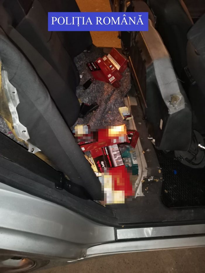 Țigări de contrabandă confiscate de polițiști