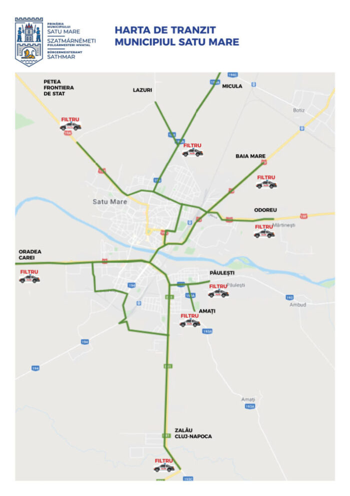 Vezi harta de tranzit a municipiului Satu Mare