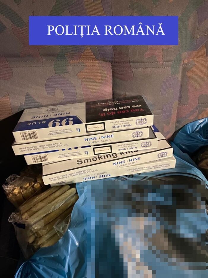 Țigări de contrabandă confiscate de polițiști
