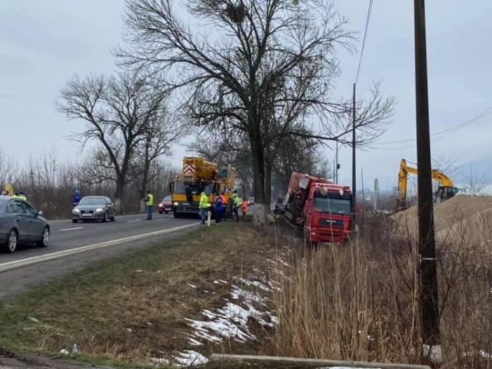 Drumul Baia Mare – Satu Mare blocat. Circulatia deviata (Foto)