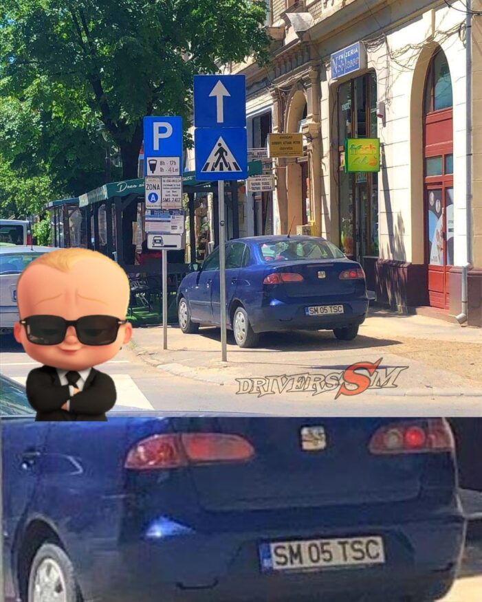 Si-a tras masina langa terasa … pe trotuar (Foto)