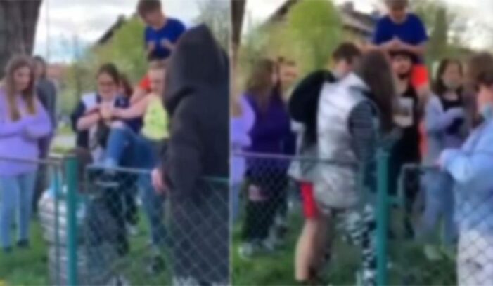 Adolescenta, bătută şi umilită de colege într-un parc (Foto)