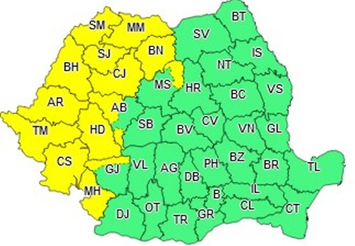 Cod galben de furtuni în judetul Satu Mare