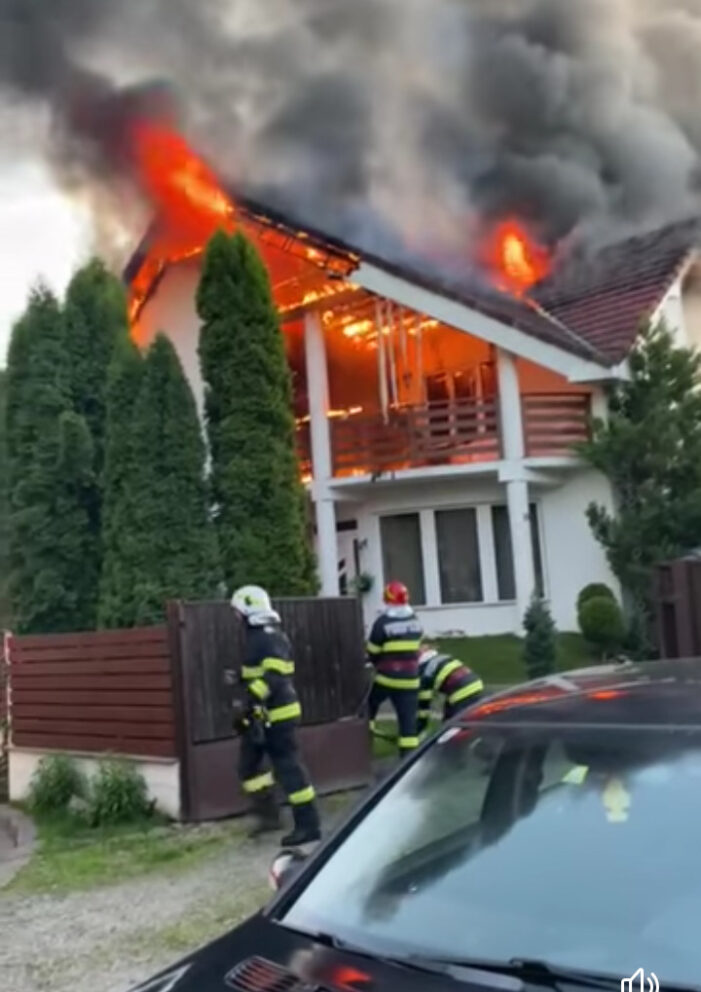 Incendiu puternic. Casa devastata de foc (Foto)