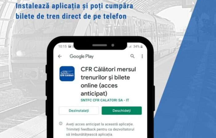 CFR Călători lansează o aplicație mobilă pentru achiziția de bilete de tren