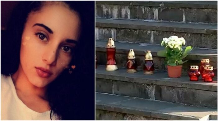Candele pentru tanara ucisa in accidentul de langa mall, pe treptele Palatului de Justitie (Foto)
