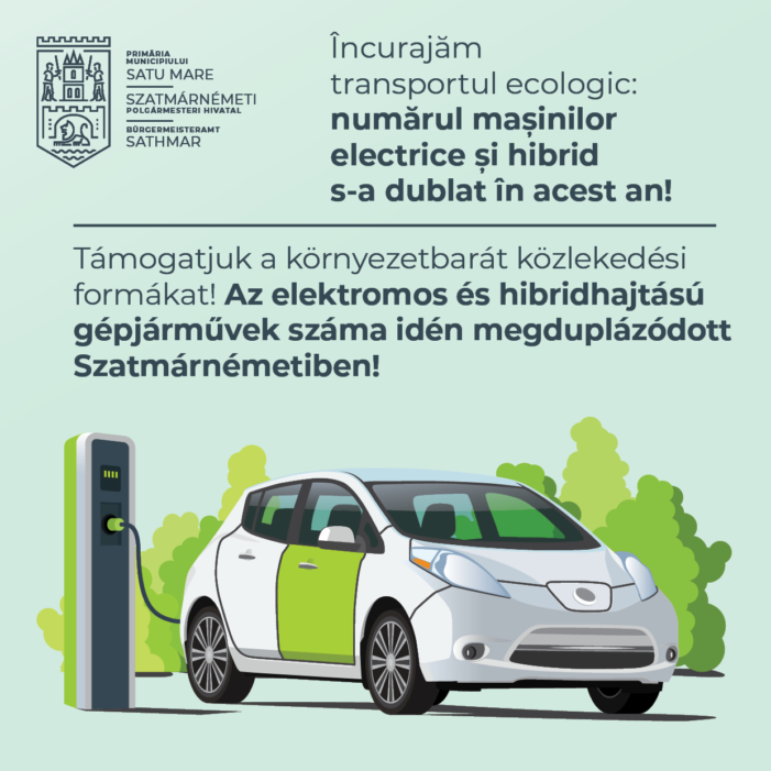 Peste 300 de masini electrice si hibrid inregistrate in municipiul Satu Mare