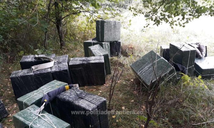 Contrabandisti filmati cum purtau in spate colete voluminoase cu tigari !