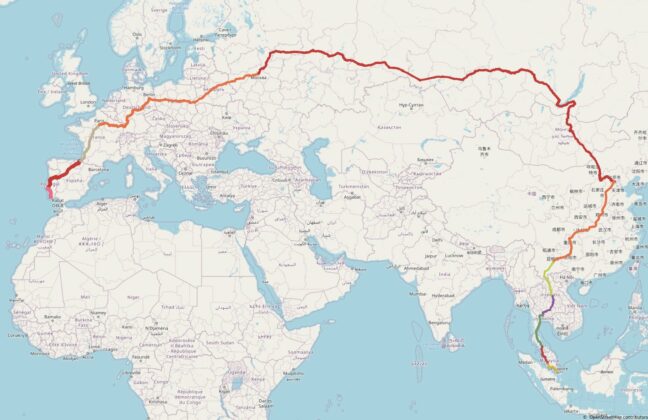Cea mai lungă rută feroviară continuă din lume: 18.755 km din Portugalia până în Singapore