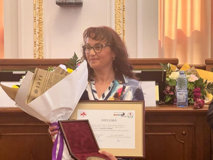 Corina Cociotă, asistentă medicală la SJU Satu Mare, laureată a premiului „Dr. Karoly Mozes”