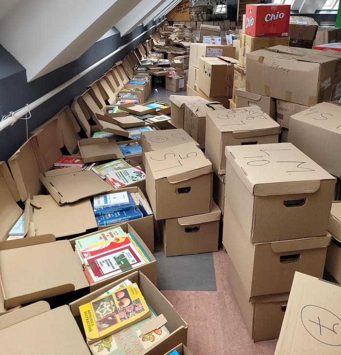 Biblioteca din Micro 17, inundata