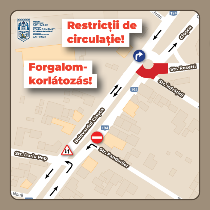 Circulatia restrictionata pe o strada din Satu Mare