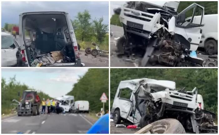 Microbuz cu români, implicat într-un grav accident în Ungaria. 2 morţi şi 9 răniţi (Video)