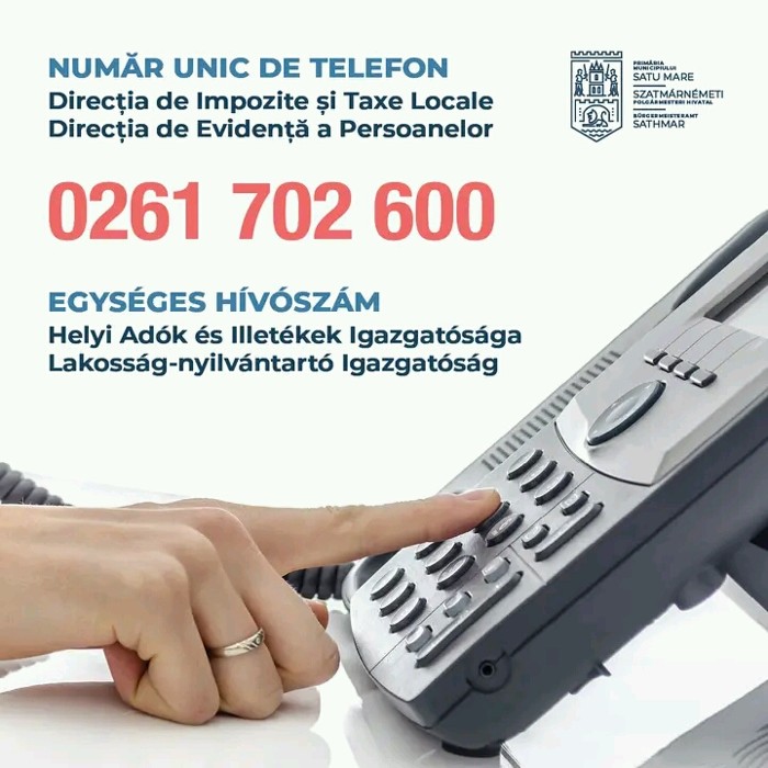 Numar unic pentru Directia de Impozite si Taxe locale si Evidenta Persoanelor Satu Mare