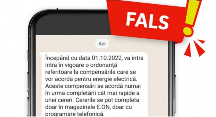 Mesaje false trimise în numele companiei E.ON Energie România